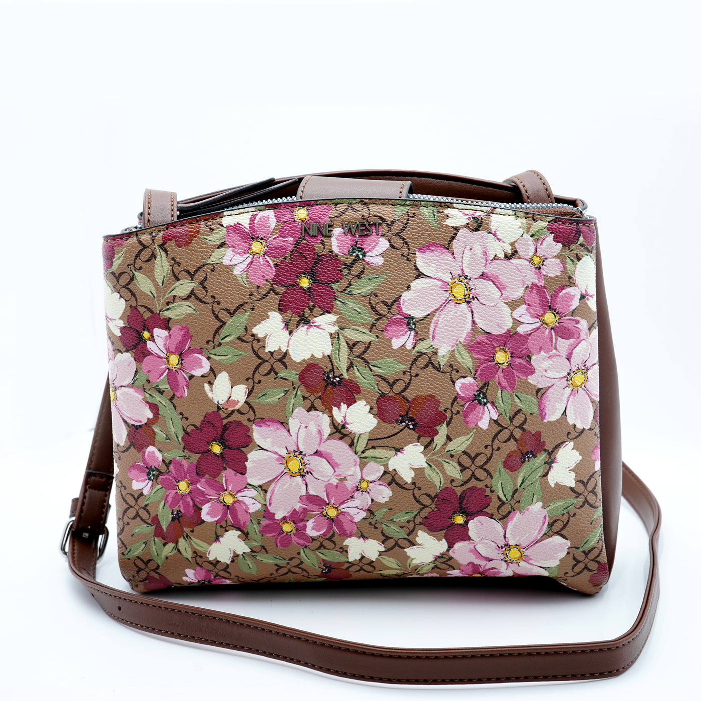 Bolsa Clutch Cafe con Flores