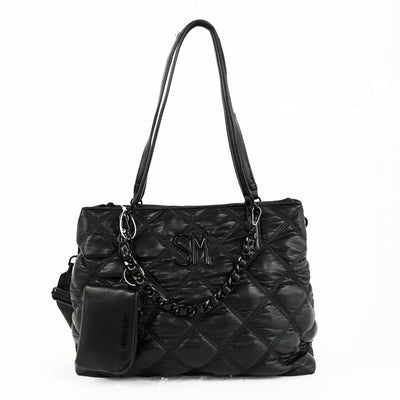 Bolsas Acolchada con Cartera Negra Steve Madden