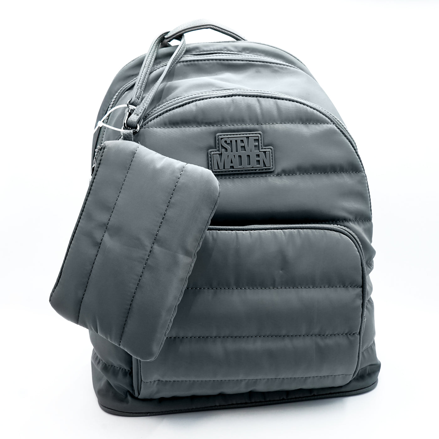 Bolsa/Mochila Gris Alcolchada con Monedero Steve Madden