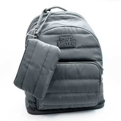 Bolsa/Mochila Gris Alcolchada con Monedero Steve Madden