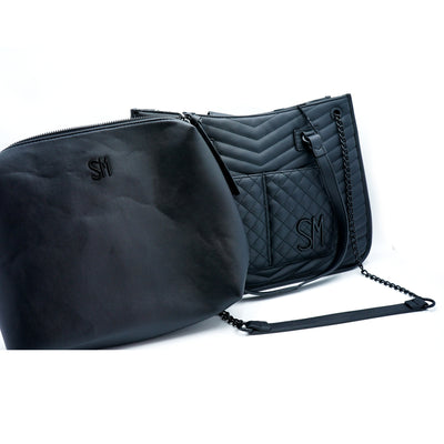 2 Bolsas Grande  y  Lisa Negra Steve Madden