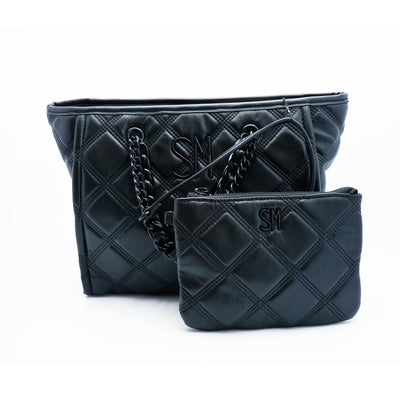 Bolsas Grande Acolchada con Cartera Negra Steve Madden