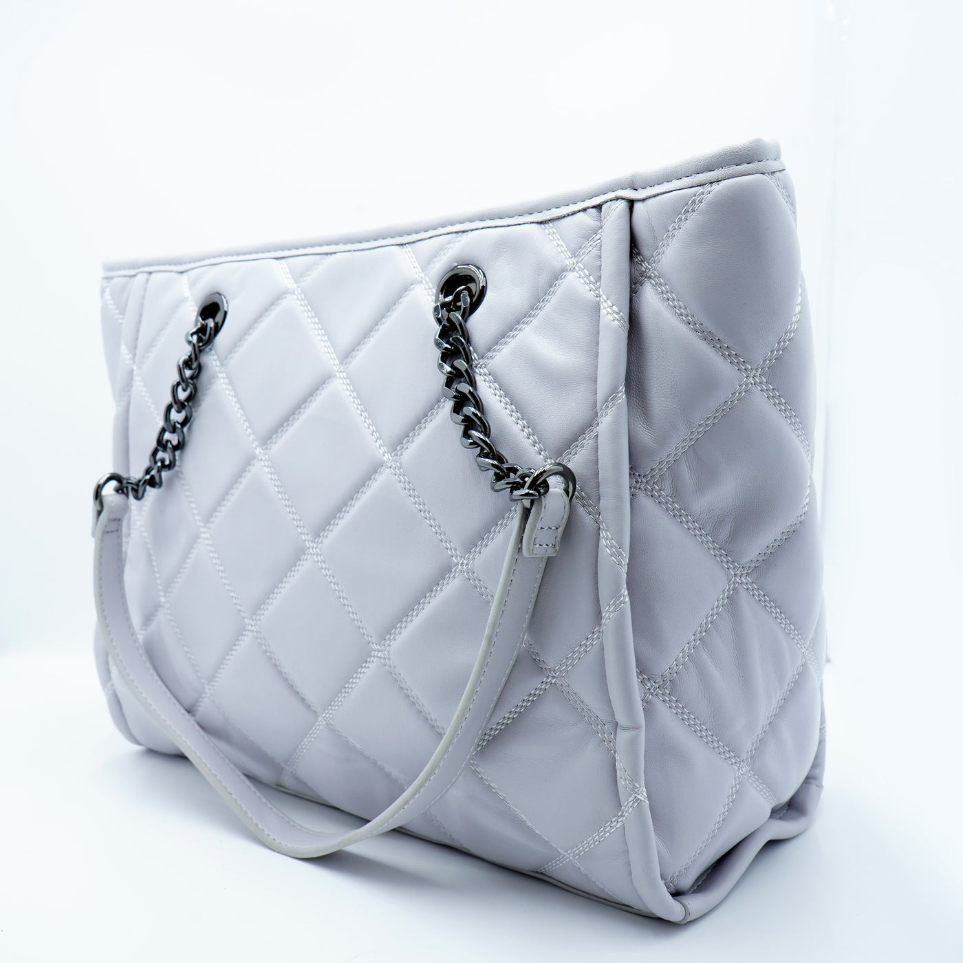 Bolsas Grande Acolchada con Cartera Gris Steve Madden