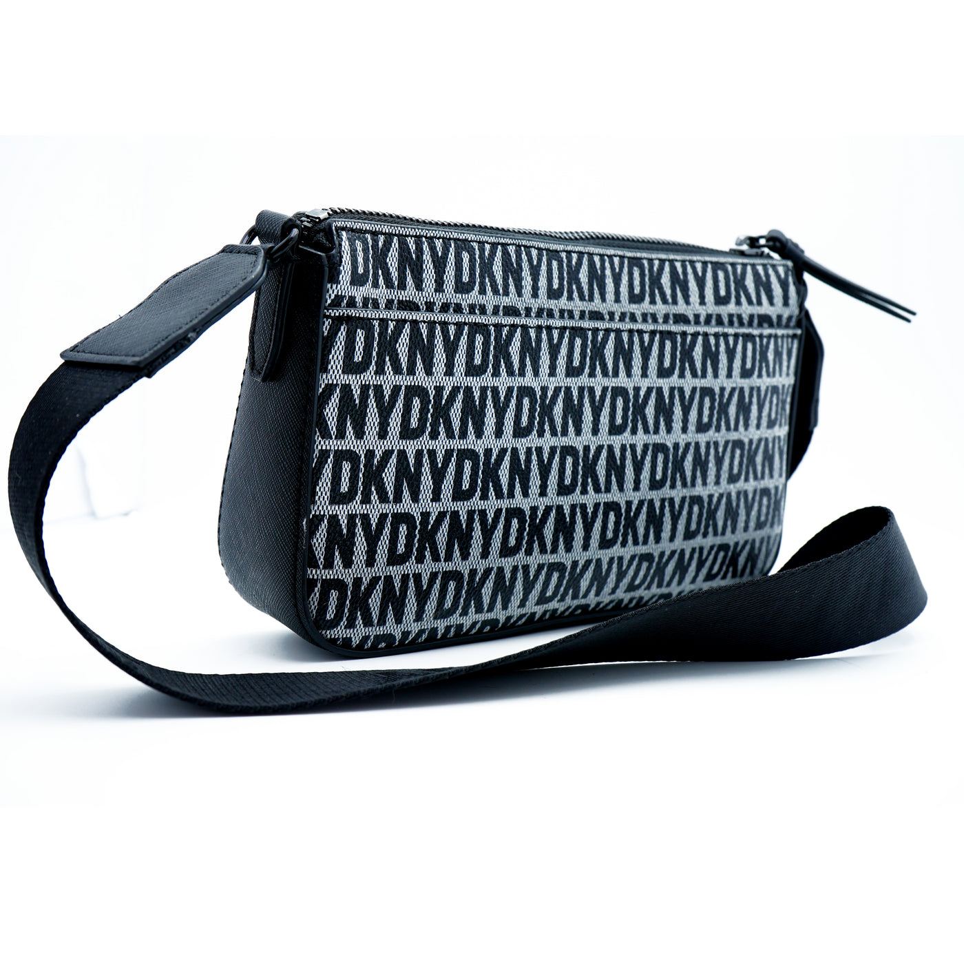 Bolsa Crossbody con monograma Negra DKNY