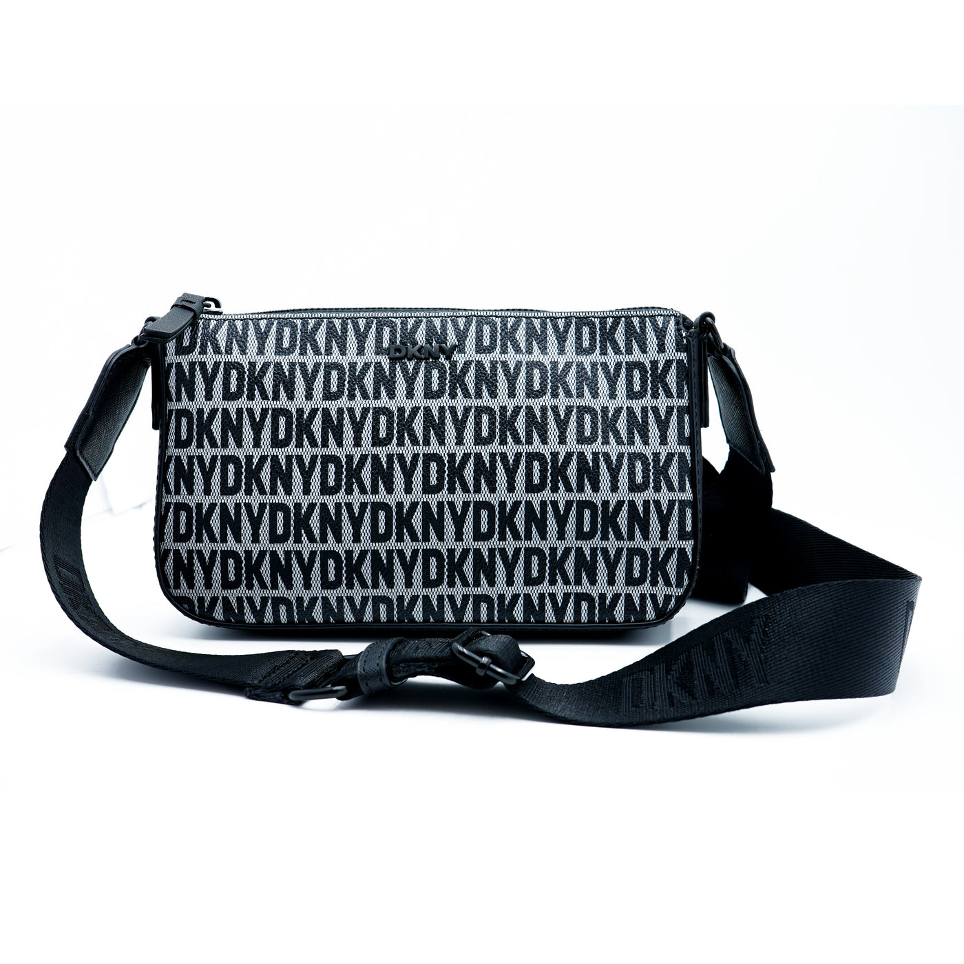 Bolsa Crossbody con monograma Negra DKNY