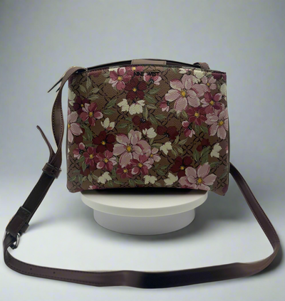 Bolsa Clutch Cafe con Flores