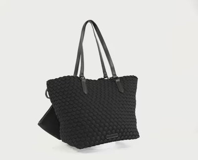 2 Bolsas Negra Grande y Pequeña Tejida Steve Madden